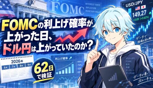 FOMCの利上げ確率が上がった日、ドル円は上がっていたのか？2026年6月〜9月の62日で検証