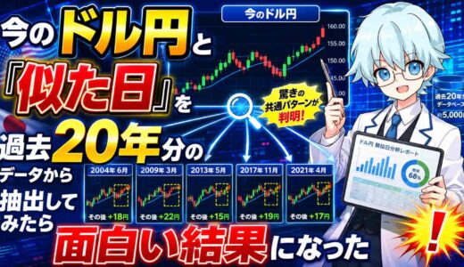 今のドル円と「似た日」は過去20年に10日あった。その後5営業日は10回中10回下落していた