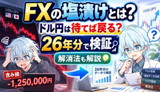 FXの塩漬けとは？ドル円は待てば戻るのか26年分で検証、解消法も解説