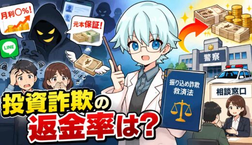 投資詐欺の返金率は？振り込め詐欺救済法で戻った額と警察・相談窓口