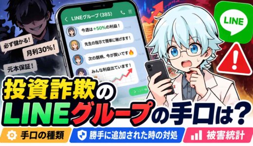 投資詐欺のLINEグループの手口は？勝手に追加された時の対処と被害統計