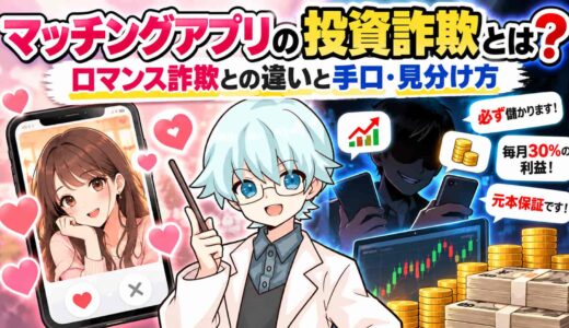 マッチングアプリの投資詐欺とは？ロマンス詐欺との違いと手口・見分け方