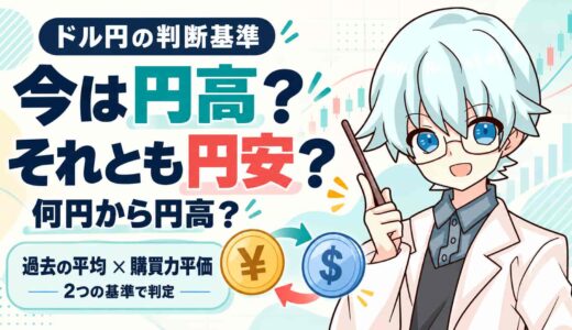 今は円高？円安？何円から円高かを過去の平均と購買力平価で判定